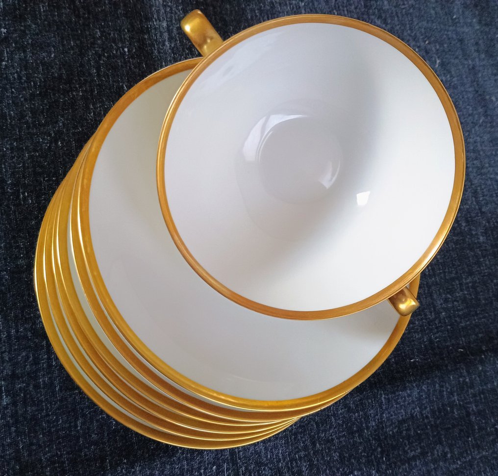 Tirschenreuth, Rosenthal - 汤碗套装 (12) - Bordo oro 24k - 24K金 - 喝汤碗 #1.0