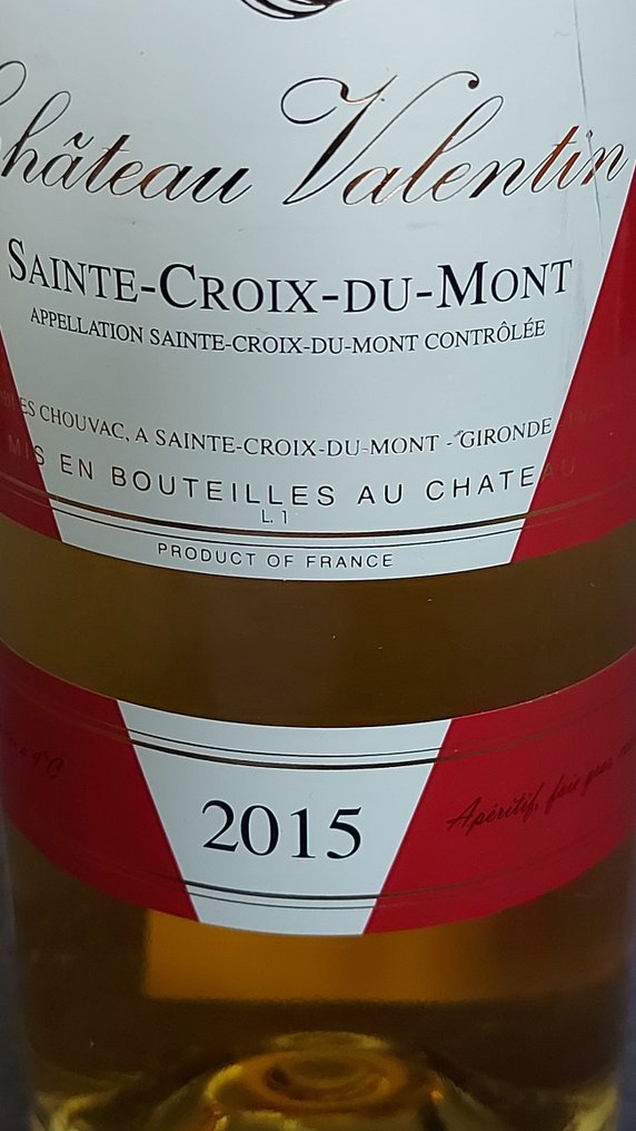 2015 Chateau Valentin - Bordeaux Appelation Sainte Croix du Mont controlee - 6 Bouteille (0,75 l) #3.2