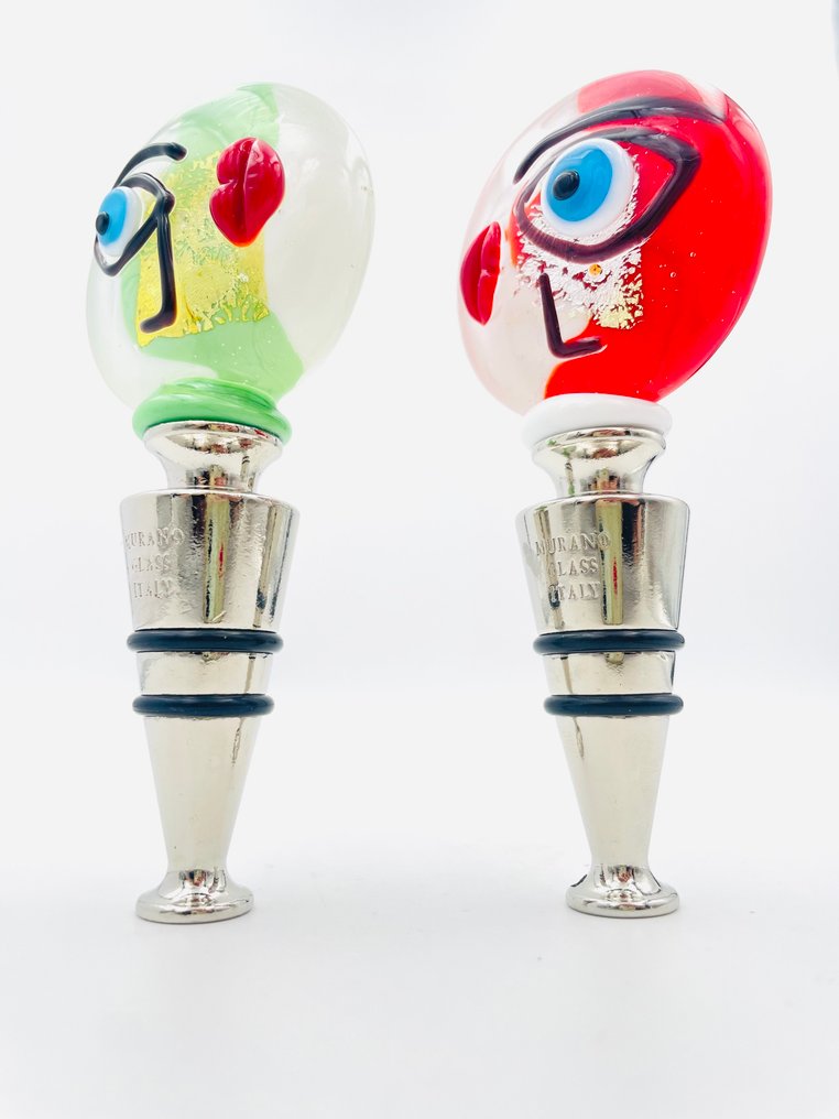 Guidotti - Γλυπτό, Picasso Tappi Bottiglia con foglia D’oro e d’Argento - 11 cm - γυαλί Murano - 2025 #2.1
