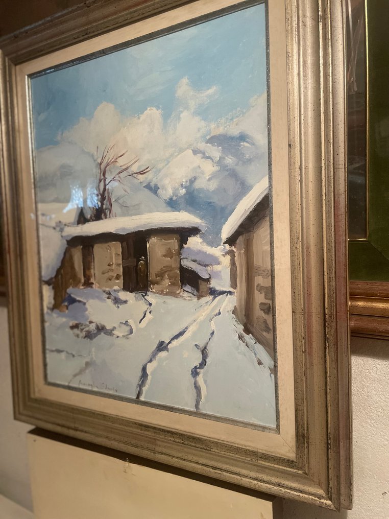 Edmondo Maneglia (1925-2003) - Borgata sotto la neve #2.1