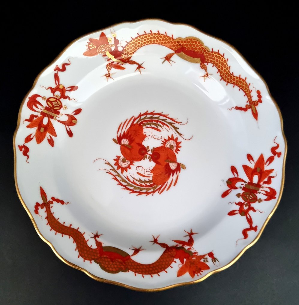 Meissen - Table service - Red Reicher Hof dragon tea/coffee set, 3-piece - Porcelain #4.3