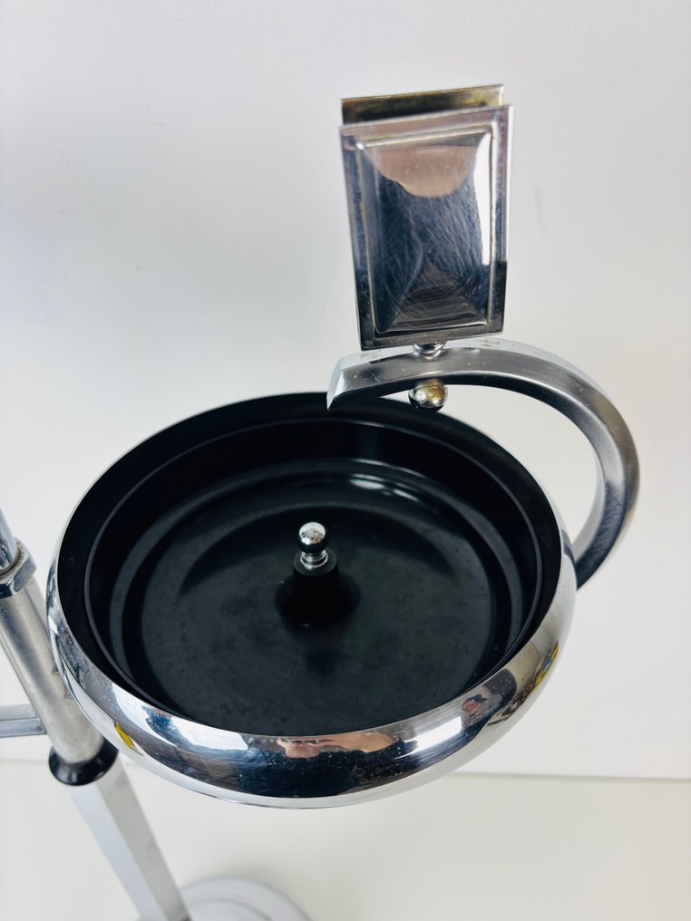 Ashtray - Vintage Art deco chrome staande asbak - Chrome, plastic #4.3