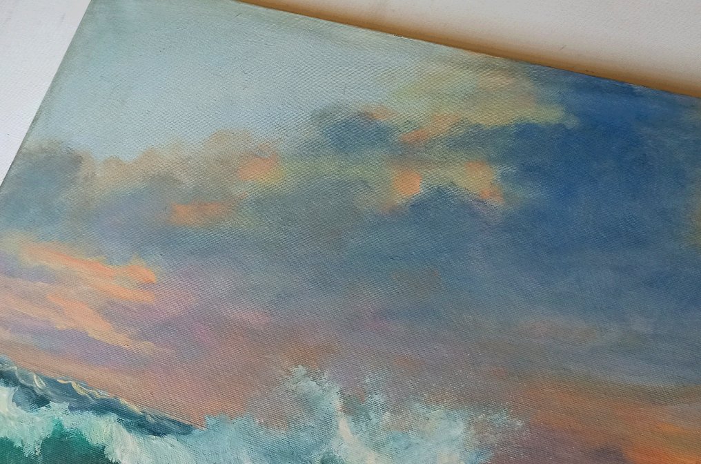 Mario Illusi Millus (1925-1992) - Mareggiata al tramonto #3.2