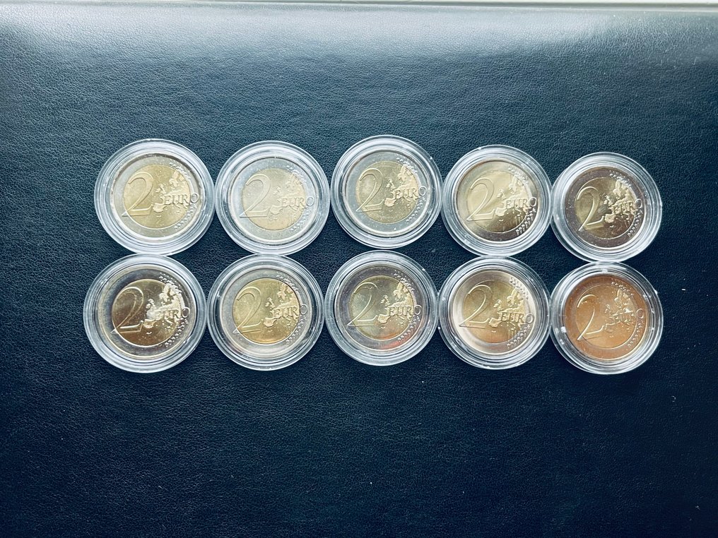 Ισπανία, Γερμανία. 2 Euro Various Years (10 colored coins)  (χωρίς τιμή ασφαλείας) #4.3