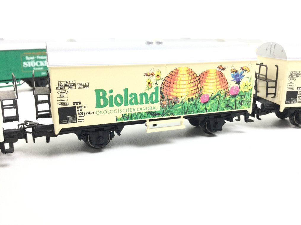 Märklin H0 - 4415 - 模型貨運火車 (10) - 十辆多功能啤酒/广告冷藏车 - DB #2.1