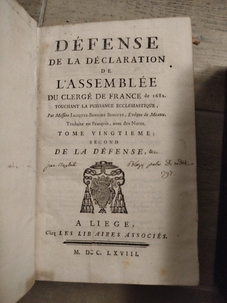 Jacques-Bénigne Bossuet - Défense de la déclaration de l'assemblée du clergé de France - 1766-1767 #2.1