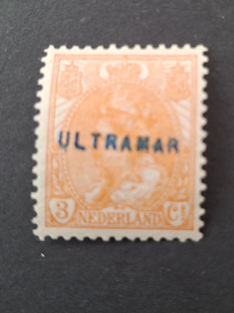 Nederland 1899 - Wilhelmina med pelskrage i ultramarin. - NVPH 56 + 74 #1.0