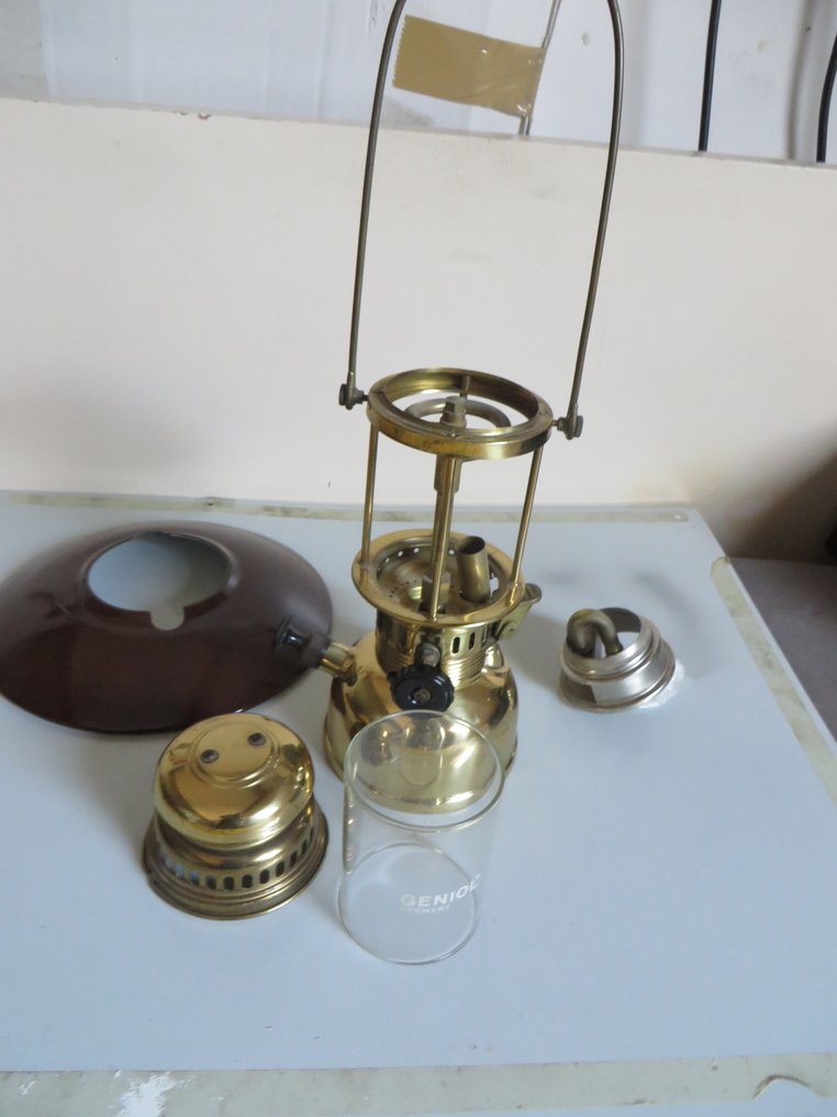 GENIOL geniol drukpetroleumlamp - 自动 150 CP - 黄铜, 玻璃, 搪瓷 #1.0