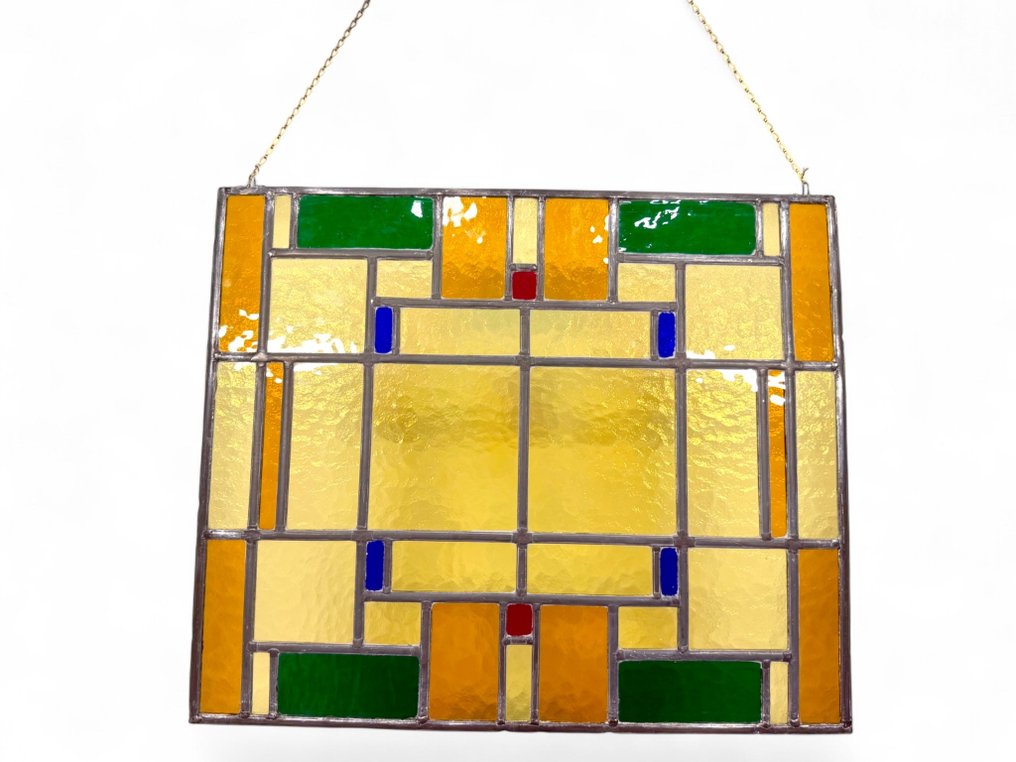 艺术装饰 彩色玻璃窗 - 44x52,5cm/ 2,35Kg - 1900-1910  #2.1