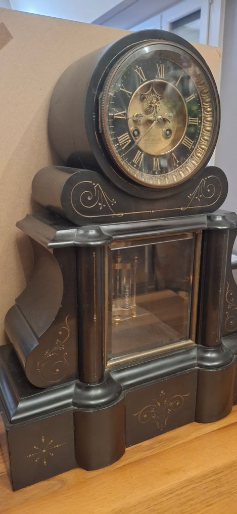 Reloj de repisa de chimenea - L. Charvet Aine & C -   Latón, Acero, Vidrio - 1910-1920 #3.2