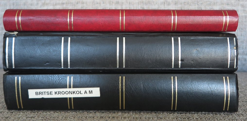 Förenade kungariket och engelska kolonier  - Parti i 3 stockböcker med bl.a. klassiskt #1.0