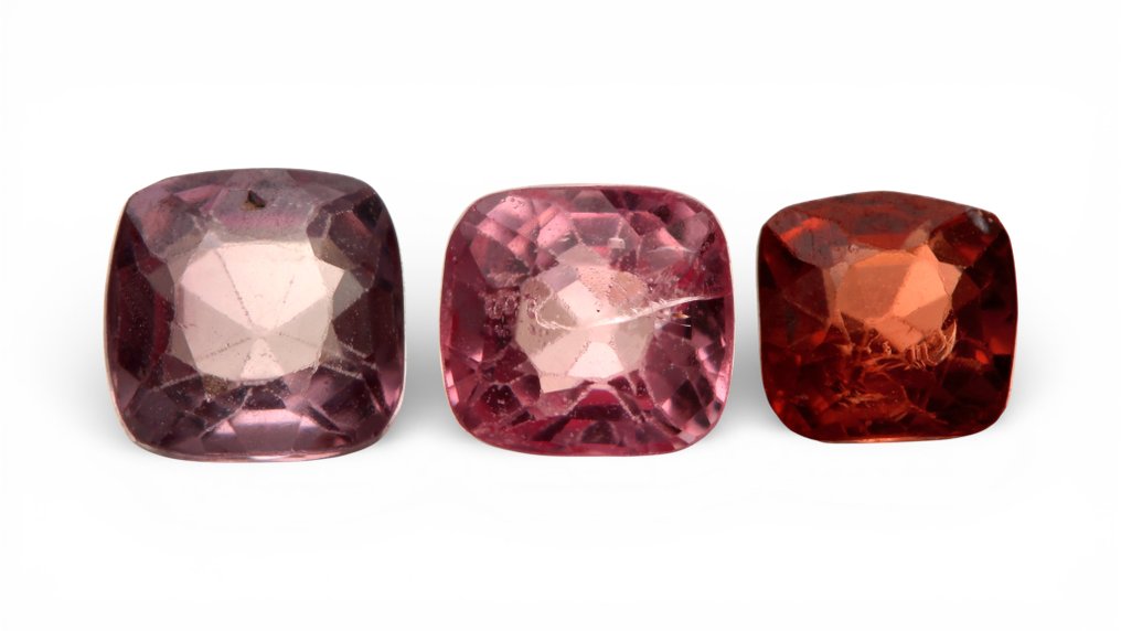 Senza prezzo di riserva - 3 pcs  Violetto, Rosa, Arancione, Marrone Spinello  - 2.32 ct - Instituto Gemólogico Español (IGE) #1.0