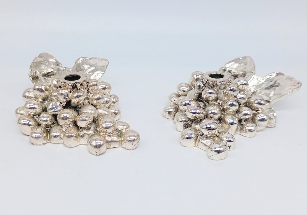 微型人物 - Coppia di candelieri a grappolo - 银 #3.2