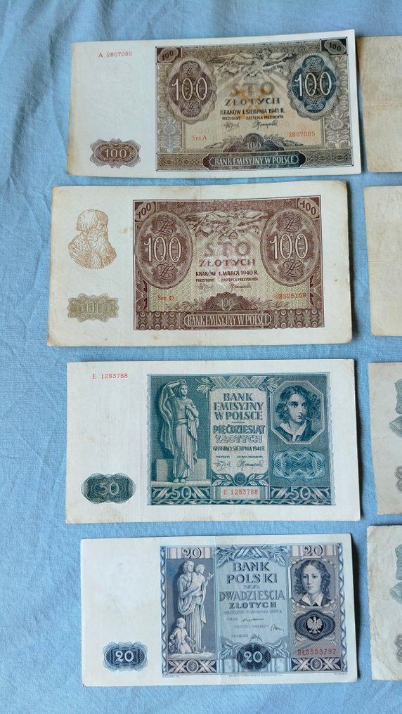 Poland. - 12 Banknotes - Various Dates  (No reserve price) #1.0