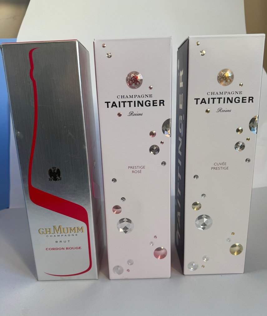 Taittinger, G. H. Mumm - Champagne Brut, Ros é - 3 Bottiglie (0,75 L) #3.2