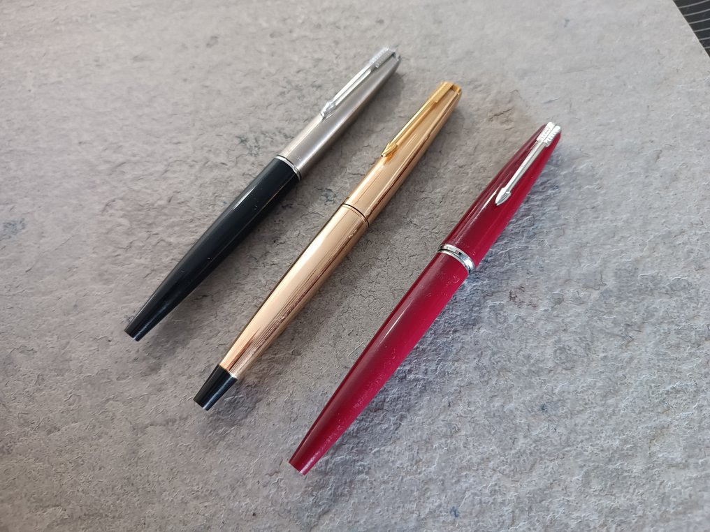 Parker - Lote 3 plumas Parker 45 variadas. Años 90 - χωρίς τιμή ασφαλείας - Στυλογράφος #1.0
