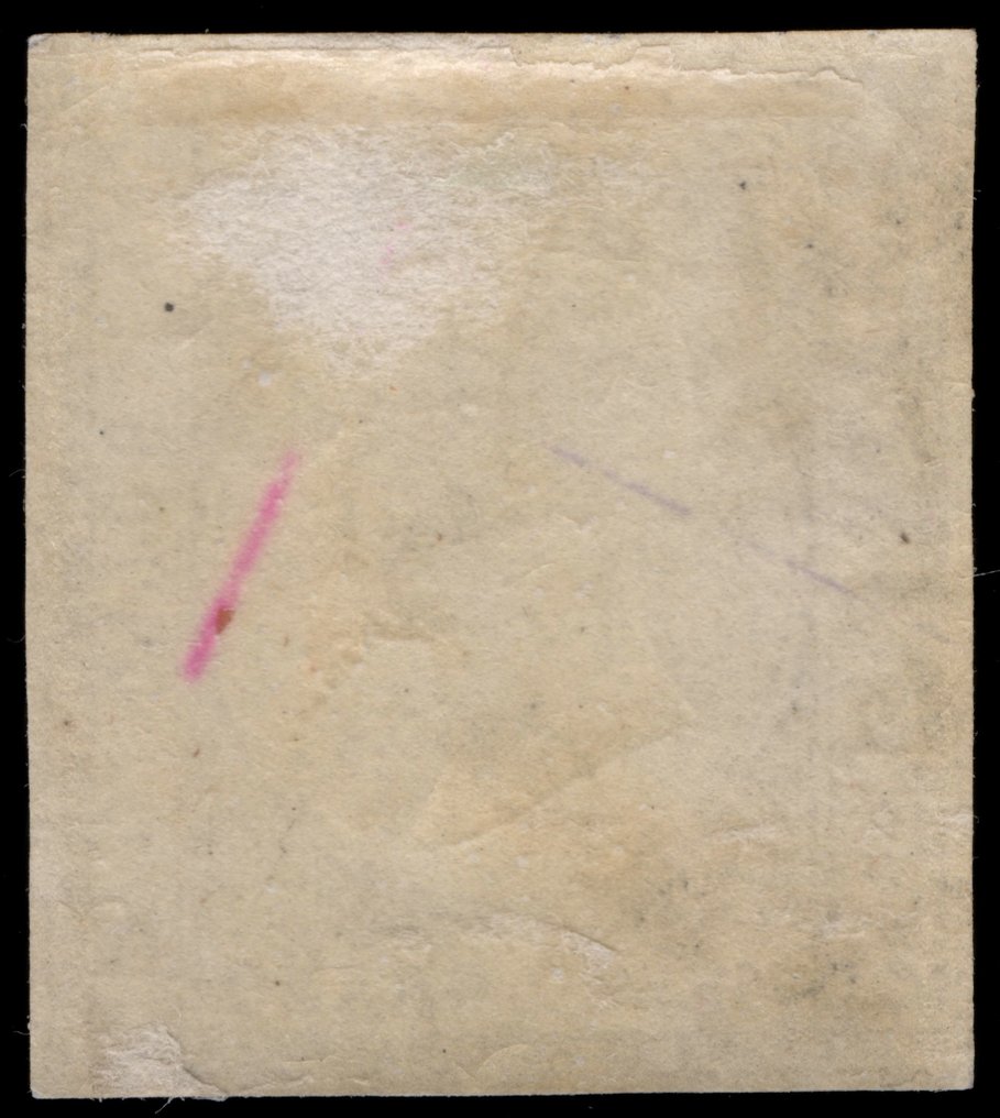 Αρχαία ιταλικά κράτη - Νάπολη 1861 - Νομαρχία Napoletane, 1/2 γραμ. καφέ γκρι χρησιμοποιημένο. Σπάνιο και τέλειο! - Sassone 18a #1.0