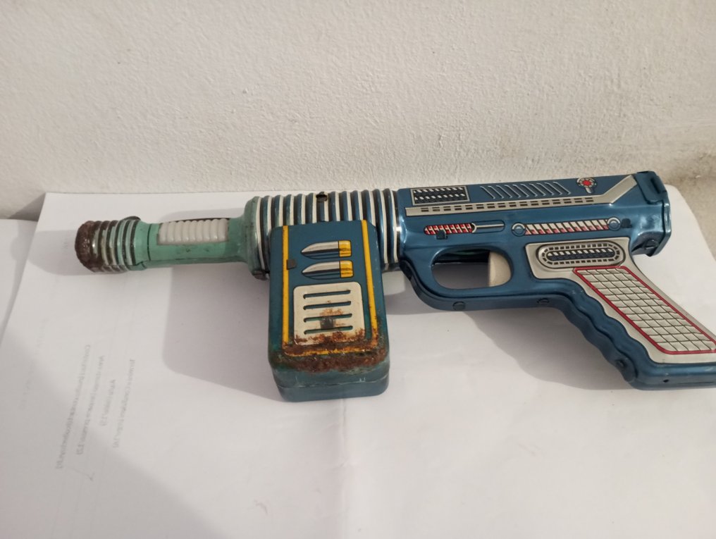 SH Horikawa - Tin toy - Battery Operated New Flash Gun Tinplate Toy, Boxed - 1950-1960 - Japan #2.1