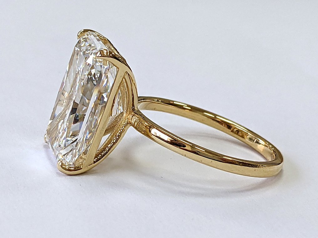 沒有保留價 - 戒指 - 14 克拉 黃金 -  7.17ct. tw. 鉆石 (實驗室培育) - E VS1 IGI 认证 #2.1