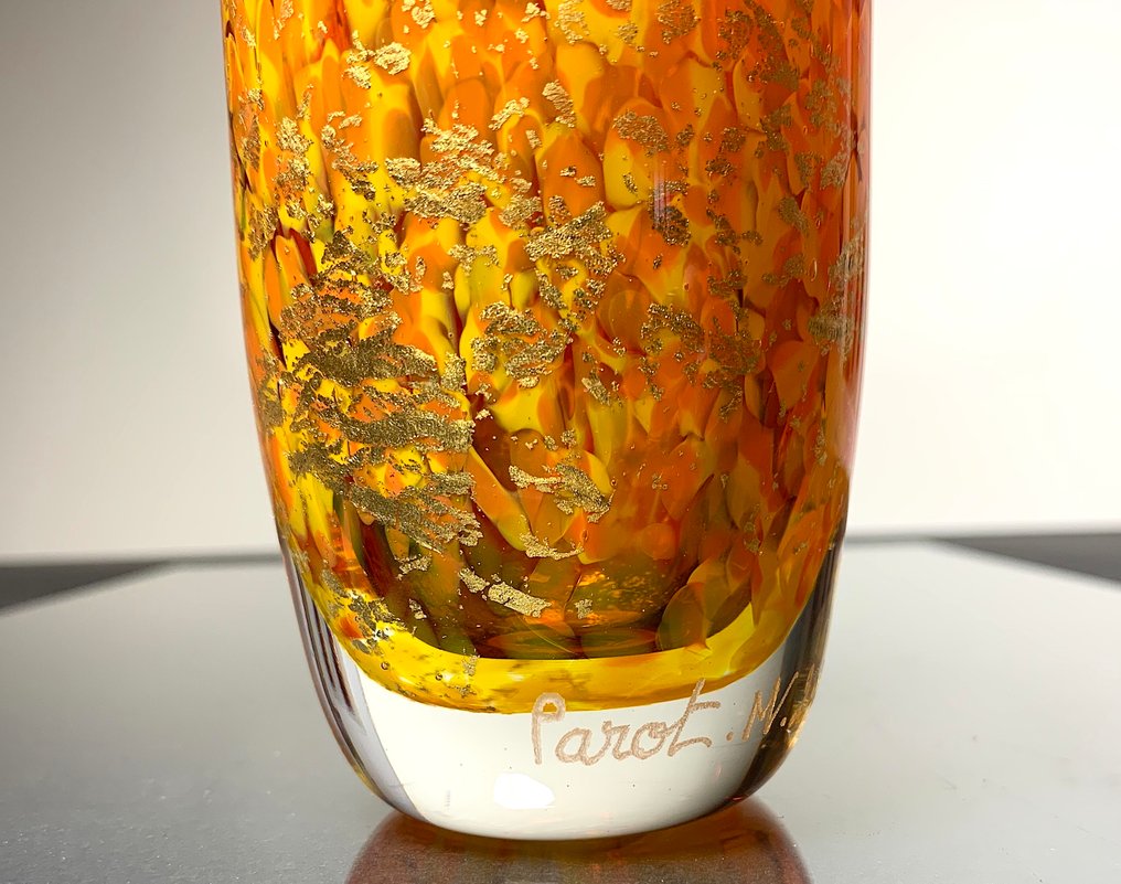 Maxence Parot - Vase - Unik flakon med opaliner og guld - Glas #2.1