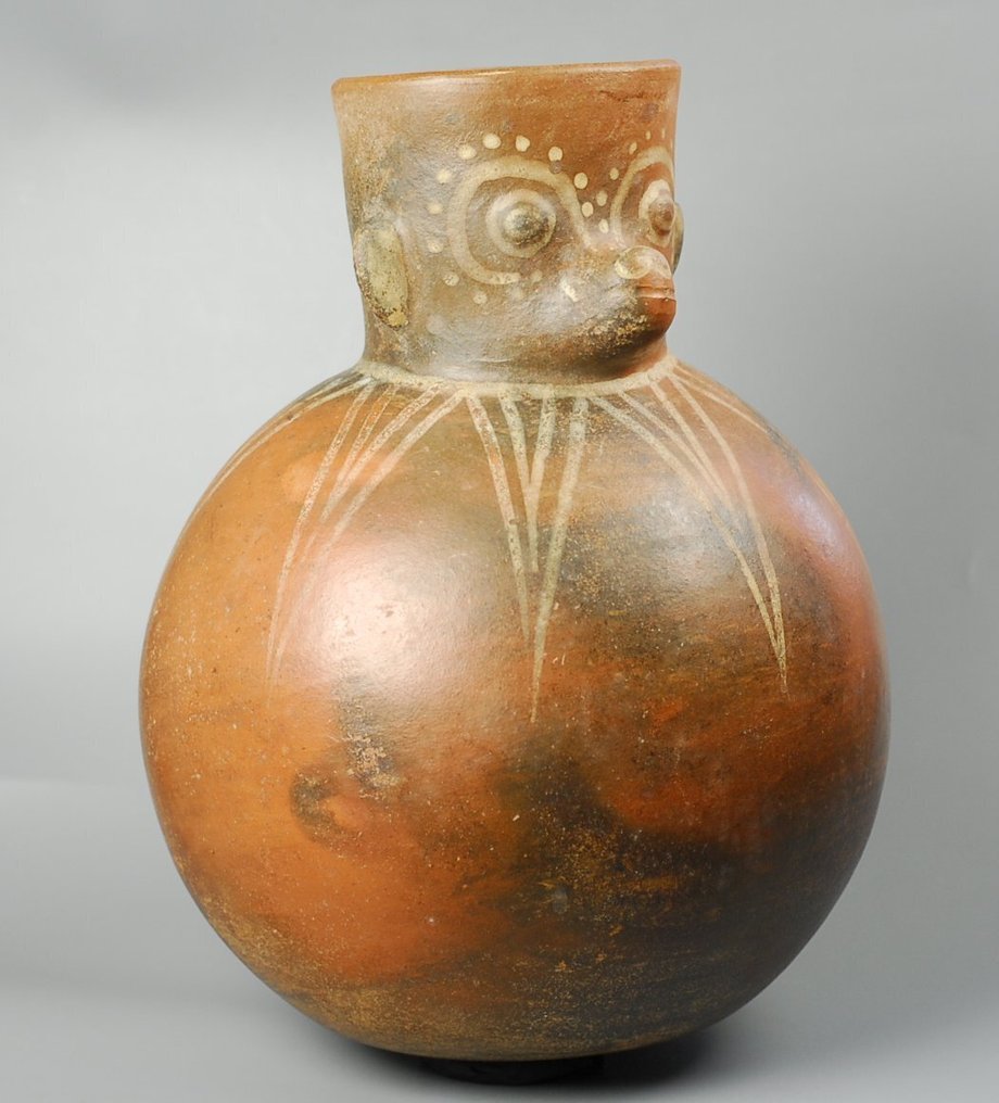 Moche Keramikk Pre-columbian Moche Fox‑Head Vessel – ca. 300–700 e.Kr. - 27 cm #2.1