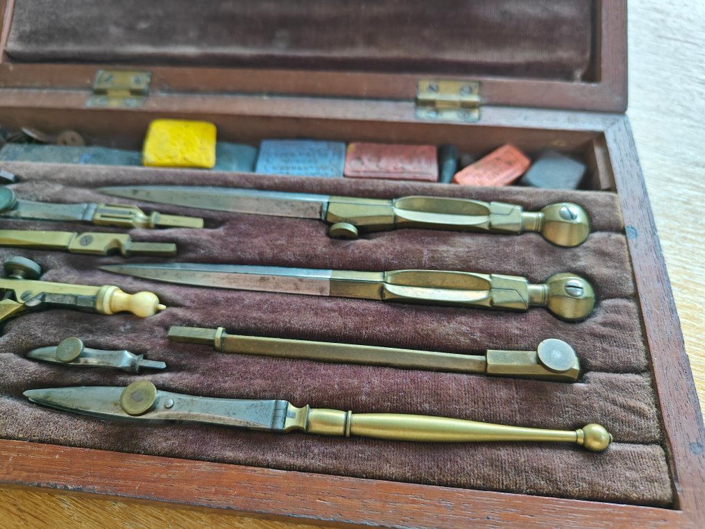 J. van Pelt & Zonen - Όργανο σχεδίασης Στυλ Biedermeier - Σετ παστέτ αντίκες #3.2