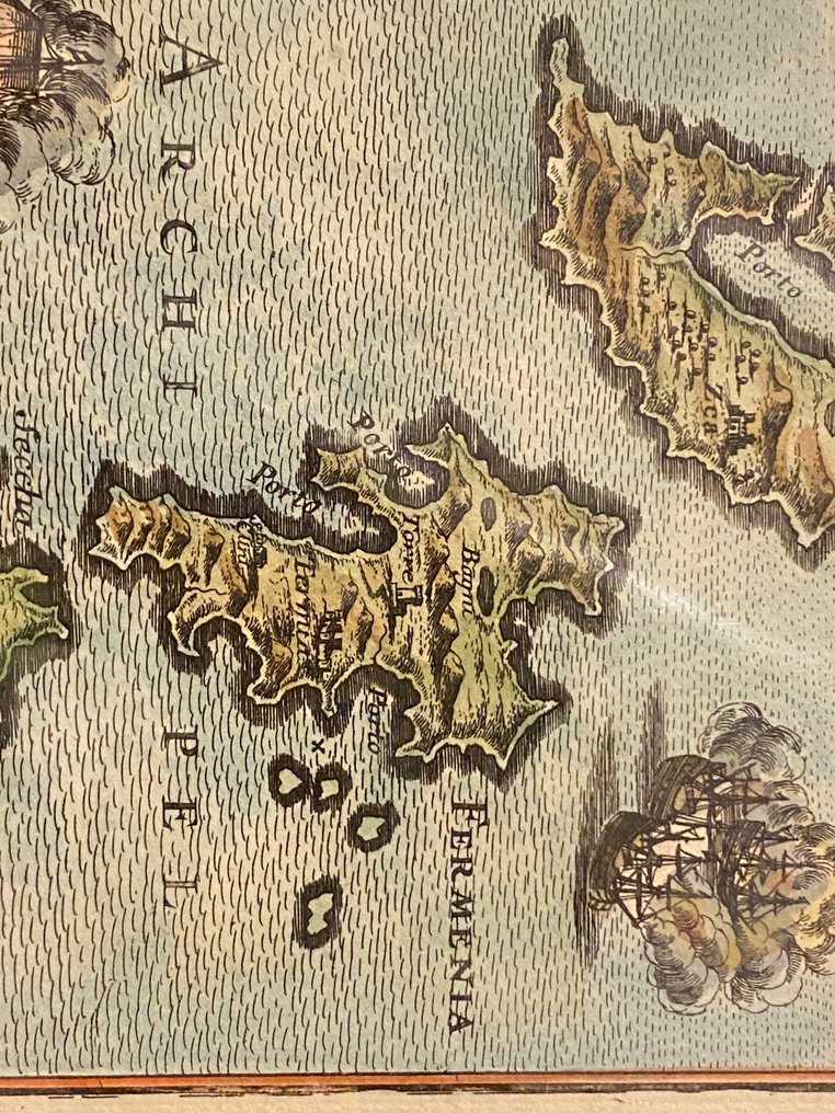 Grecia - Zea, Thermia e Serphino; Hand Colored engraving - Cyclades / Zea , Thermia and Serphino - 1683 #2.1