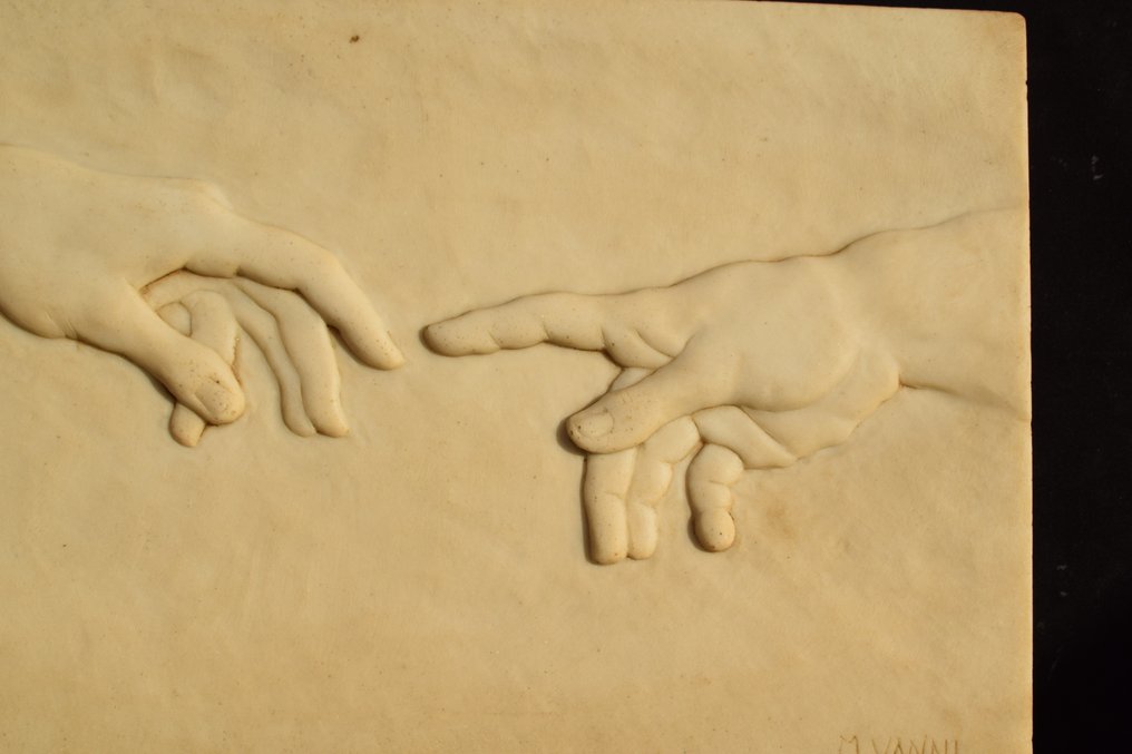 M. Vanni - Sculpture, Creazione di Adamo - 33 cm - Reconstructed Carrara marble #1.0