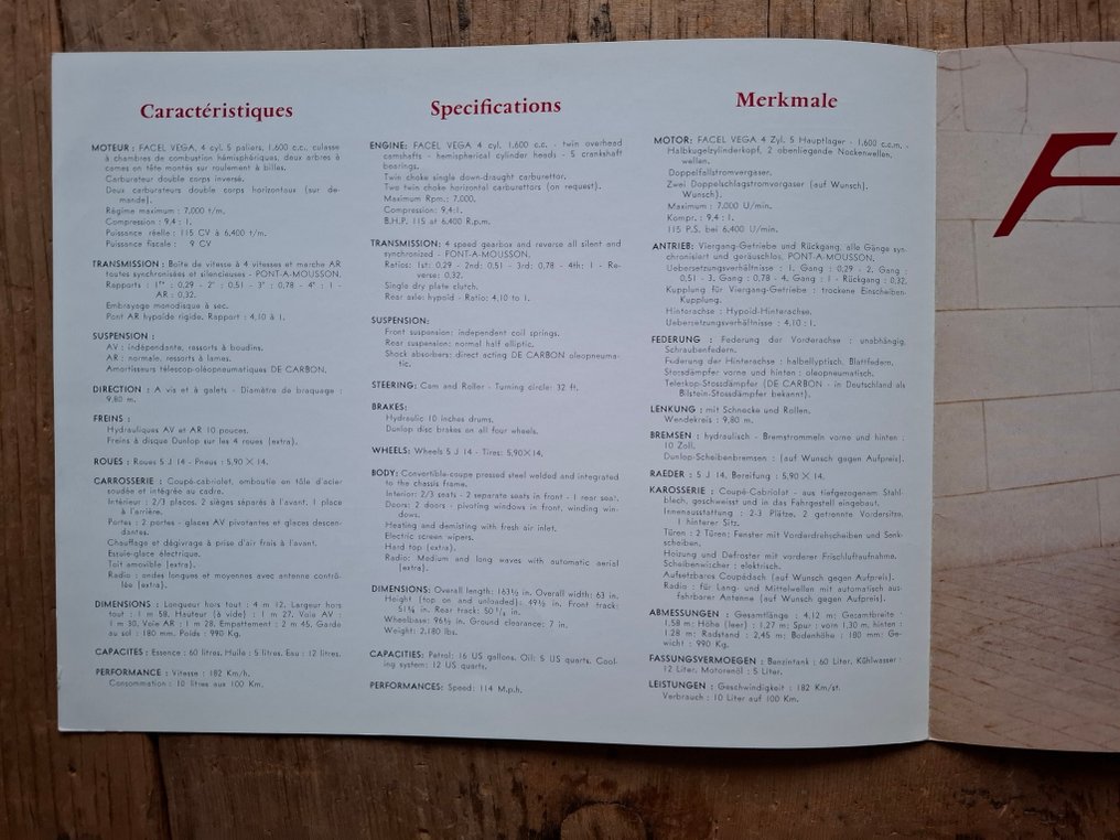 Brochure - Facel Vega - Facellia #2.1