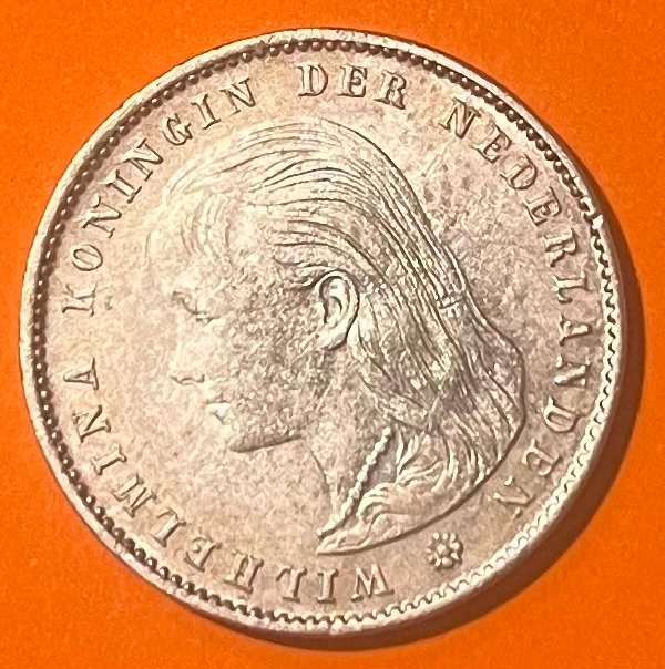 Netherlands. Wilhelmina. 25 Cents 1897  (No reserve price) #1.0
