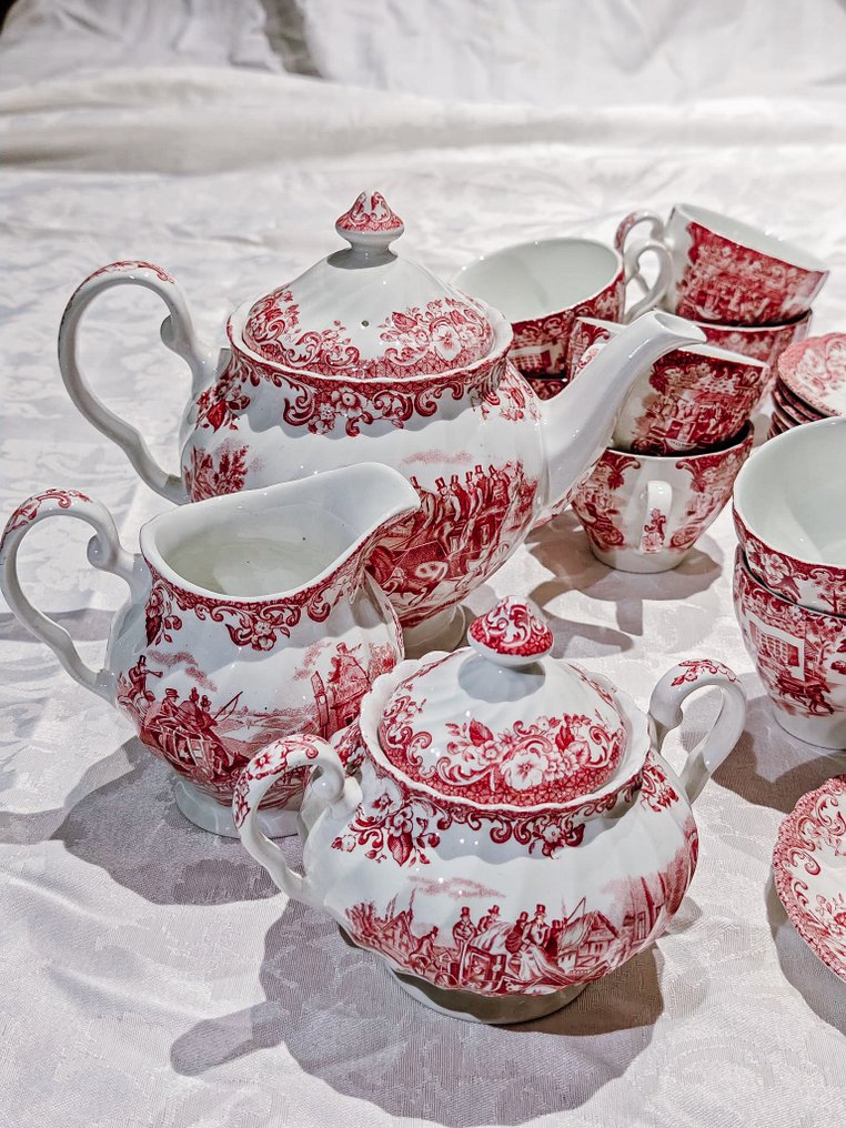 Johnson Bros. - Tea service (27) - Coaching Scenes - Faience - 12 people - full #1.0