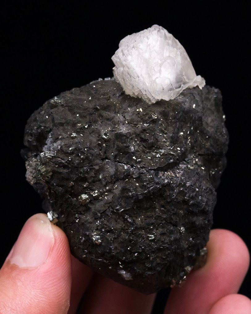 方解石在闪锌矿上 来自经典地点的水晶 - 高度: 6.2 cm - 闊度: 5.1 cm- 175 g - (1) #2.1