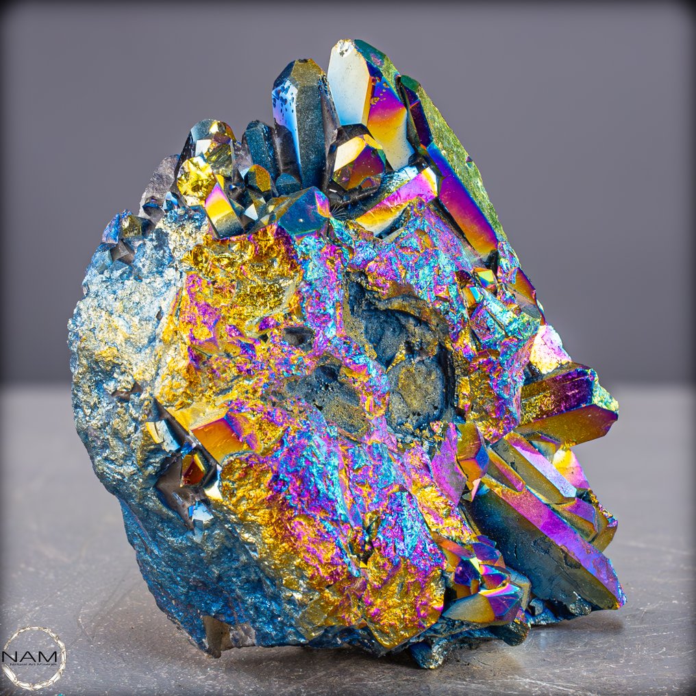 自然光环紫水晶簇,来自乌拉圭 最高质量的色彩万花筒- 702.09 g #2.1