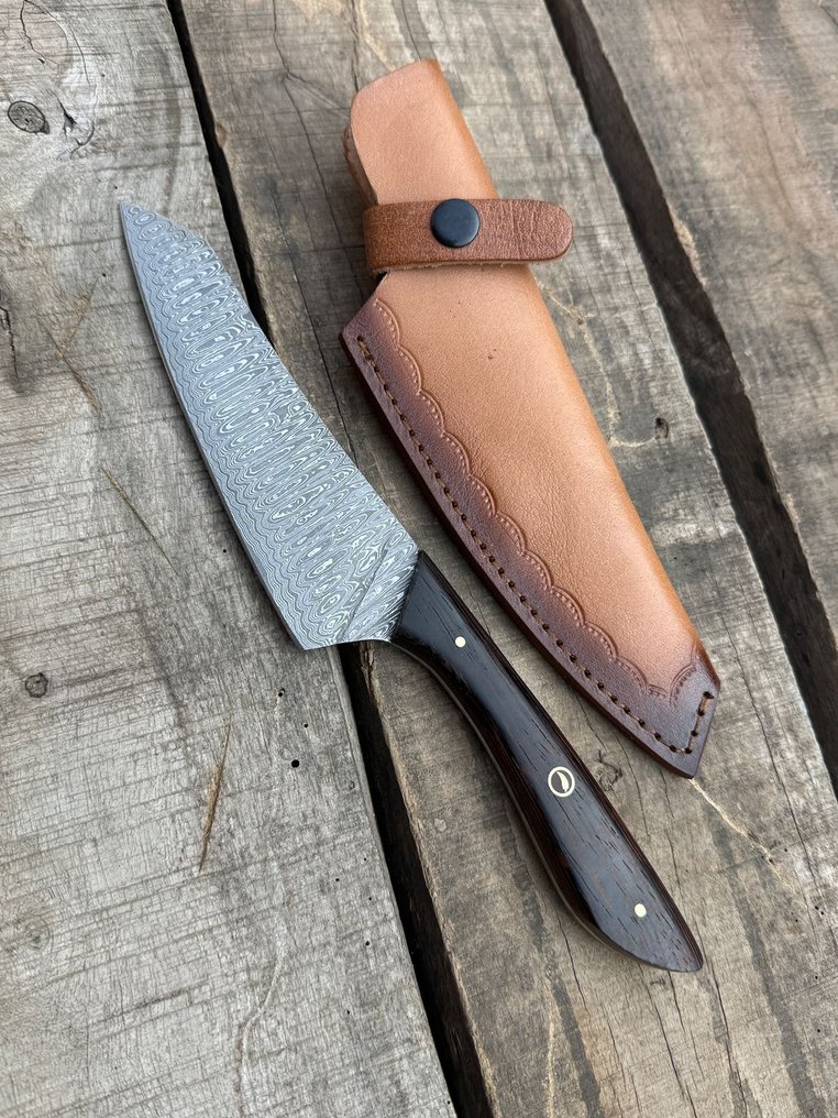 Μαχαίρι κουζίνας -  Μαχαίρι κουζίνας - Damascus 10/95 15N20 Σεφ μαχαίρι Χειροποίητα μαχαίρια Ξύλο Weeing, Σχέδιο σκάλα - ξύλο - Ασία #4.3