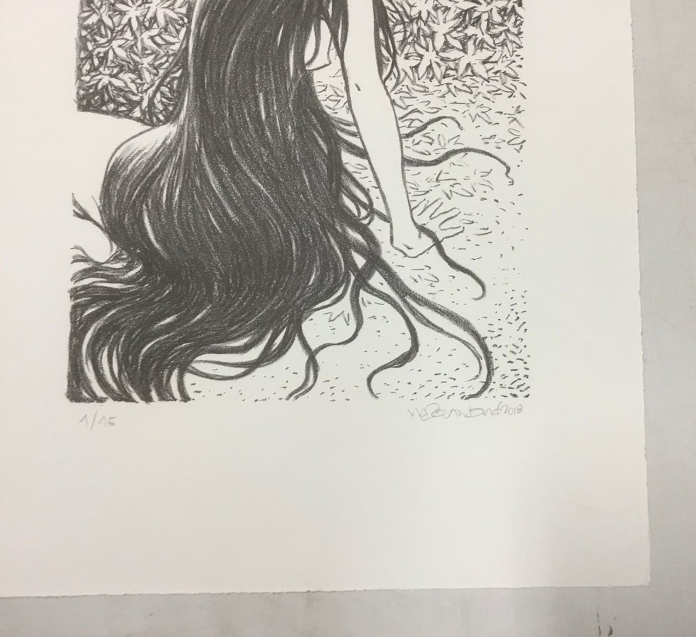 Tony Sandoval - 1 Litografi - La Fille aux longues cheveux #1.0