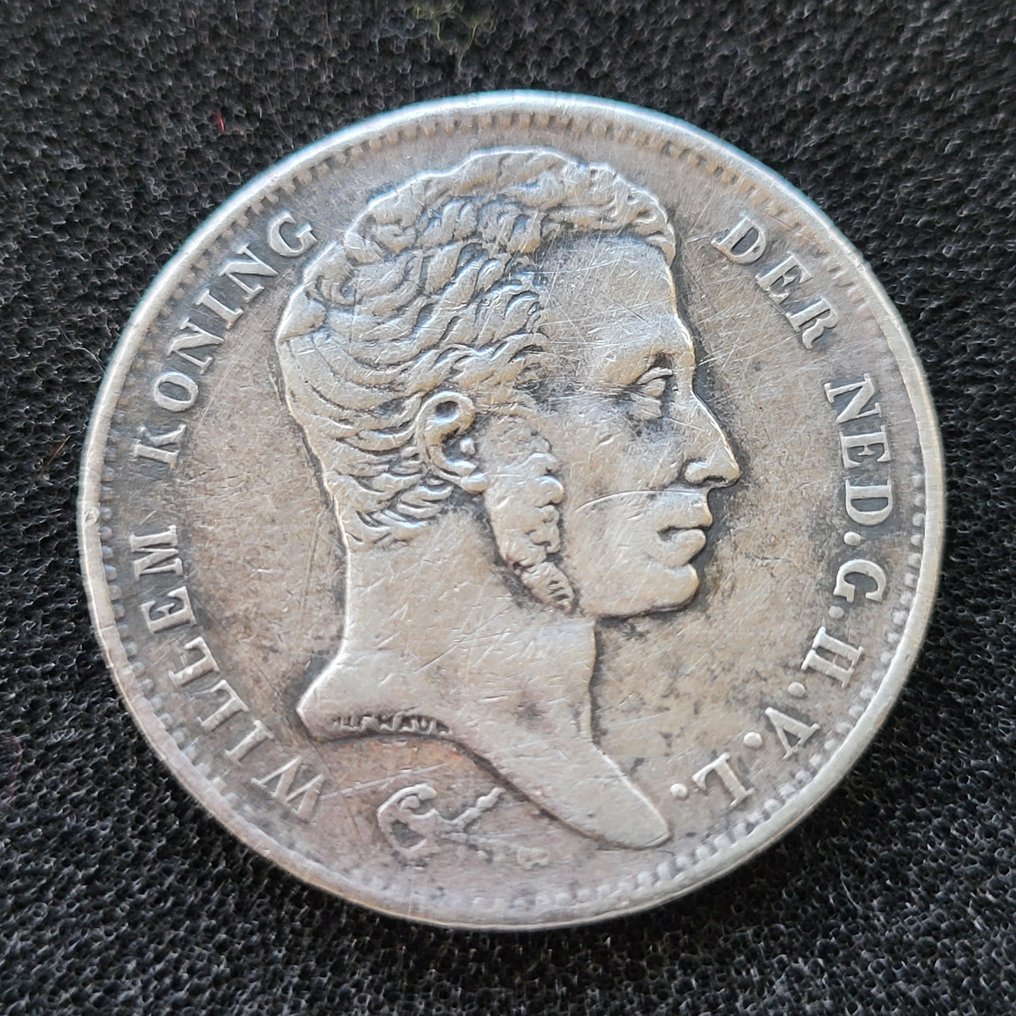 Pays-Bas. Willem I. 1 Gulden 1824 Utrecht (b) #2.1