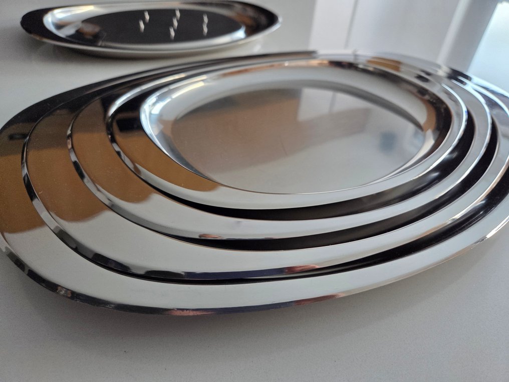 Alessi - Carlo Mazzeri & Anselmo Vitale - Plateau (5) - Avio « Nr. 115 & 128 » - Inox #2.1