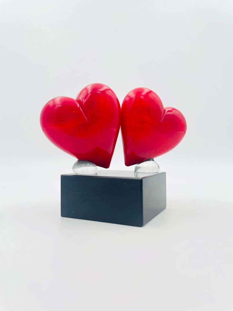 Guidotti - Γλυπτό, Coppia Cuori Love - 6.5 cm - γυαλί Murano - 2025 #4.3
