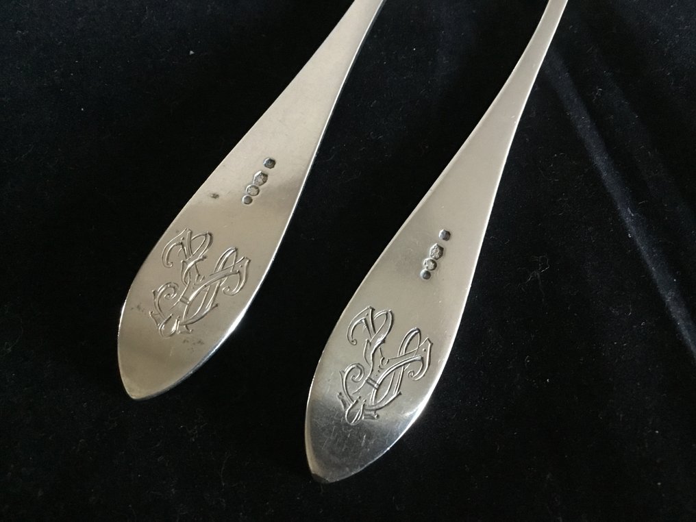 Set tacâmuri (2) - .835 argint - Vork și lepel din 1925 #1.0