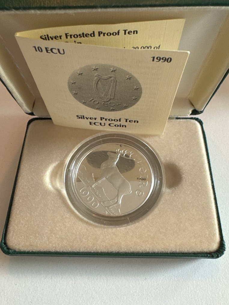 World. 10 Ecu 1990 Red Deer - 28g mit CoA und BOX  (Ohne mindestpreis) #1.0