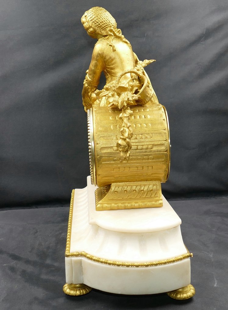 Figural mantel clock -   Spelter, Marble, Brass - 1850-1900 - Napoleon III #3.2