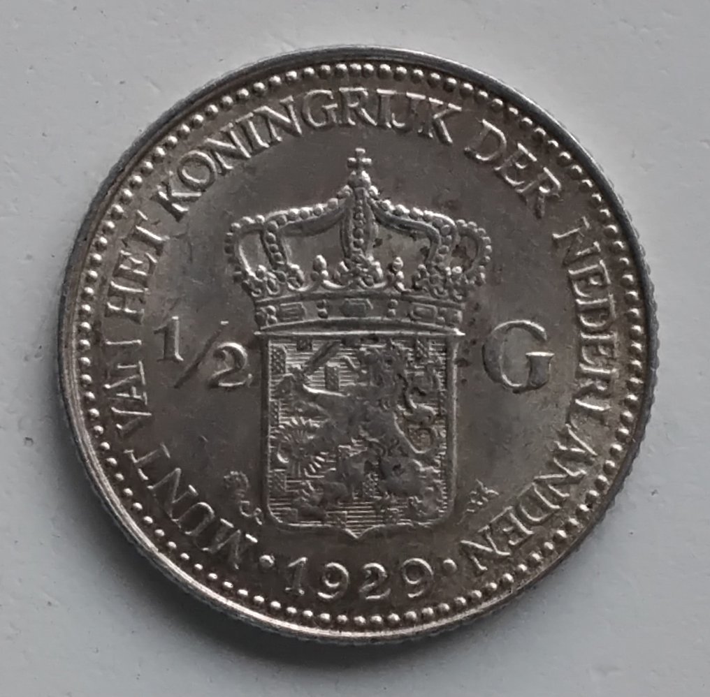 Pays-Bas. Wilhelmina. 1/2 Gulden 1913/1930, 4 stuks (Sans prix de réserve) #4.3