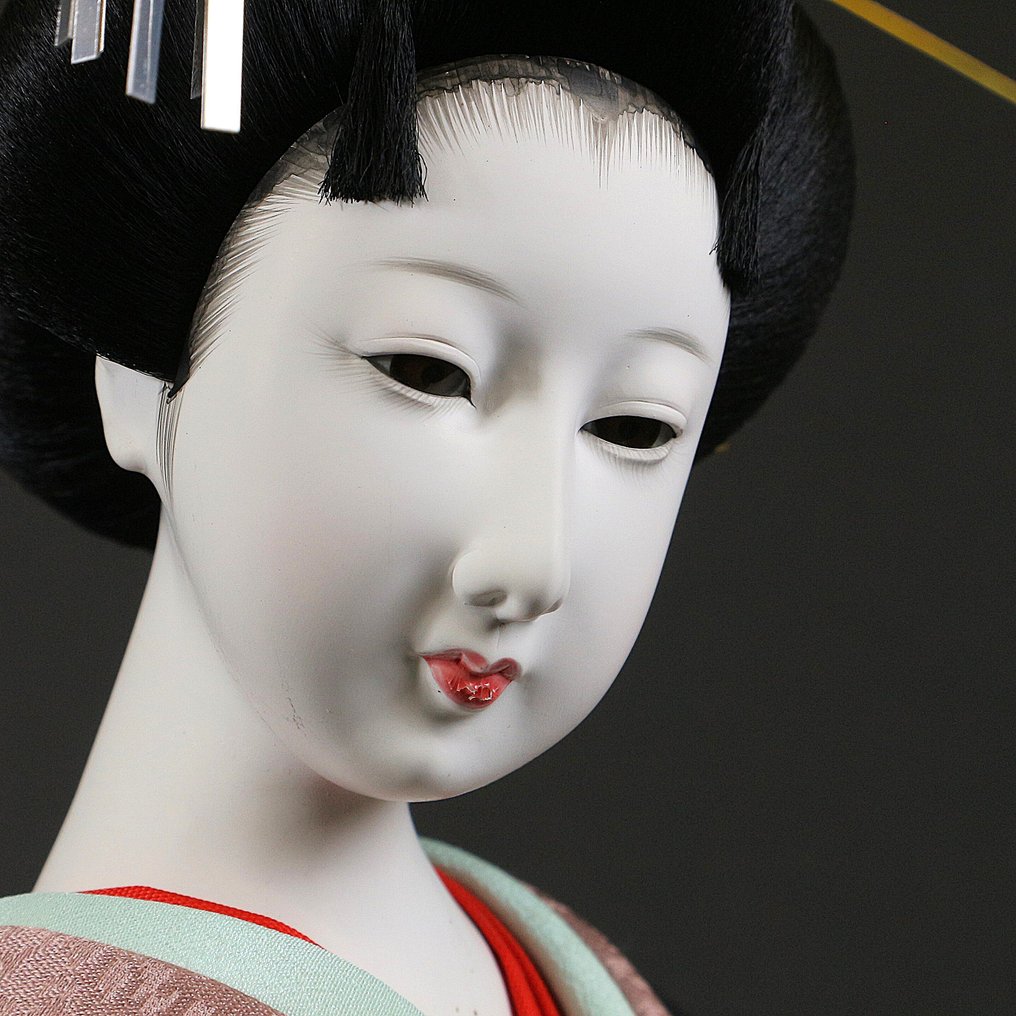 Geisha Doll in Black Overcoat with Wave Motif Kimono  - Κούκλα - Ιαπωνία #3.2