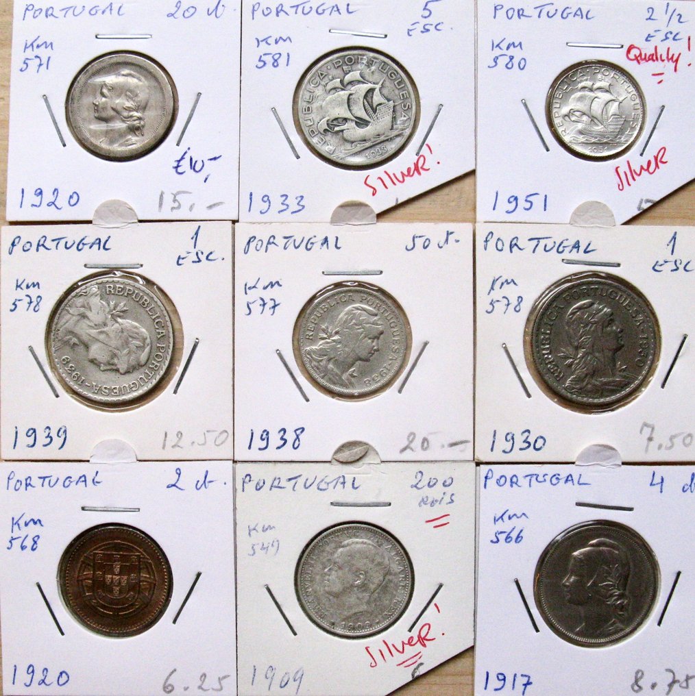 葡萄牙. 180+ coins incl. SILVER 1882-2000  (沒有保留價) #4.3