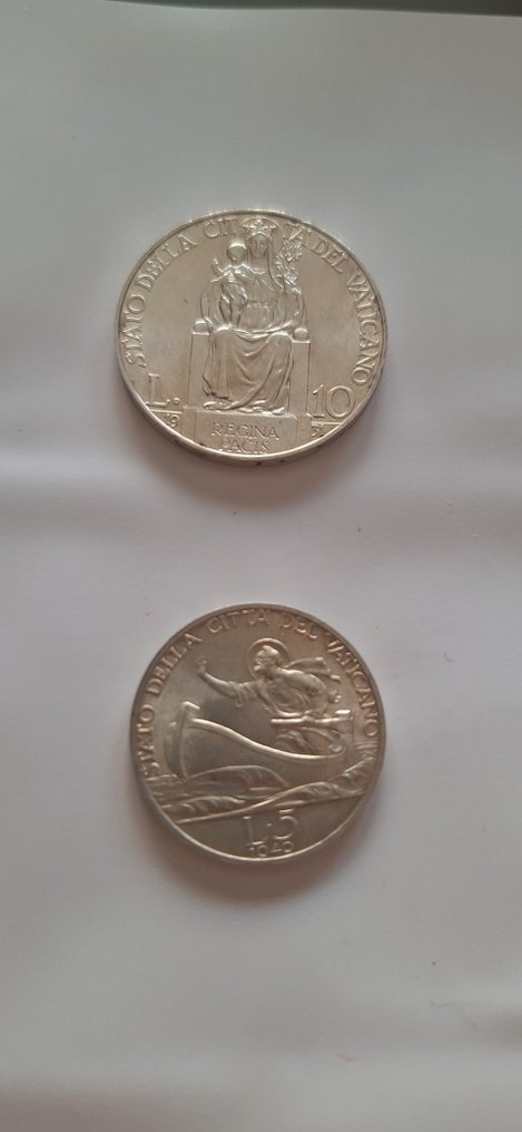 Vatikanstaten. Pio XII. 10 Lire / 5 Lire 1940  (Ingen mindstepris) #1.0