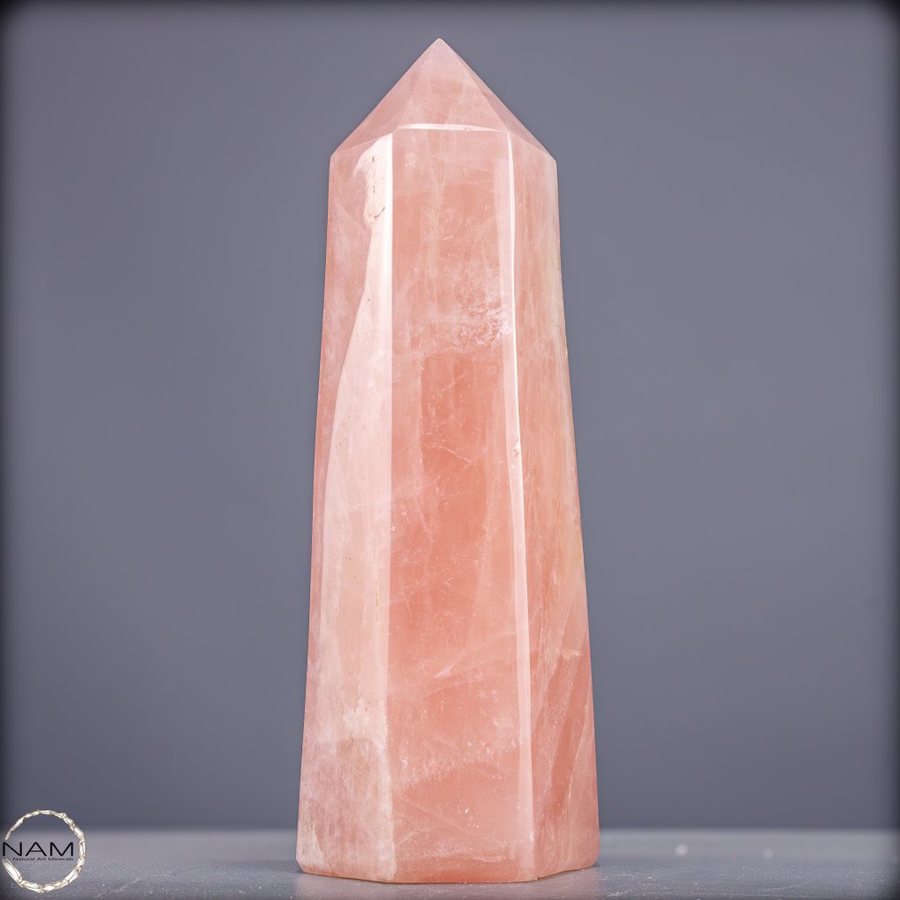 美丽的玫瑰石英方尖碑 爱与和谐的象征- 2226.91 g #1.0