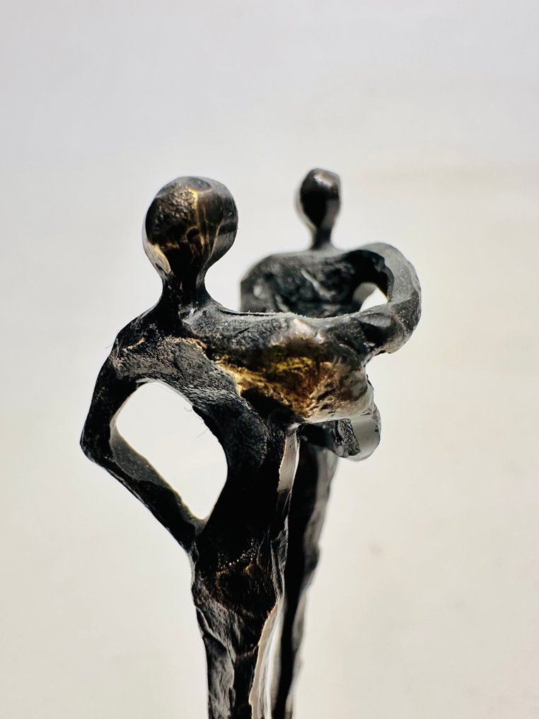 Artihove - Corry Ammerlaan - Statue, Two Abstract Standing Figures - 16 cm - Bronze, Marble, Stone #3.2