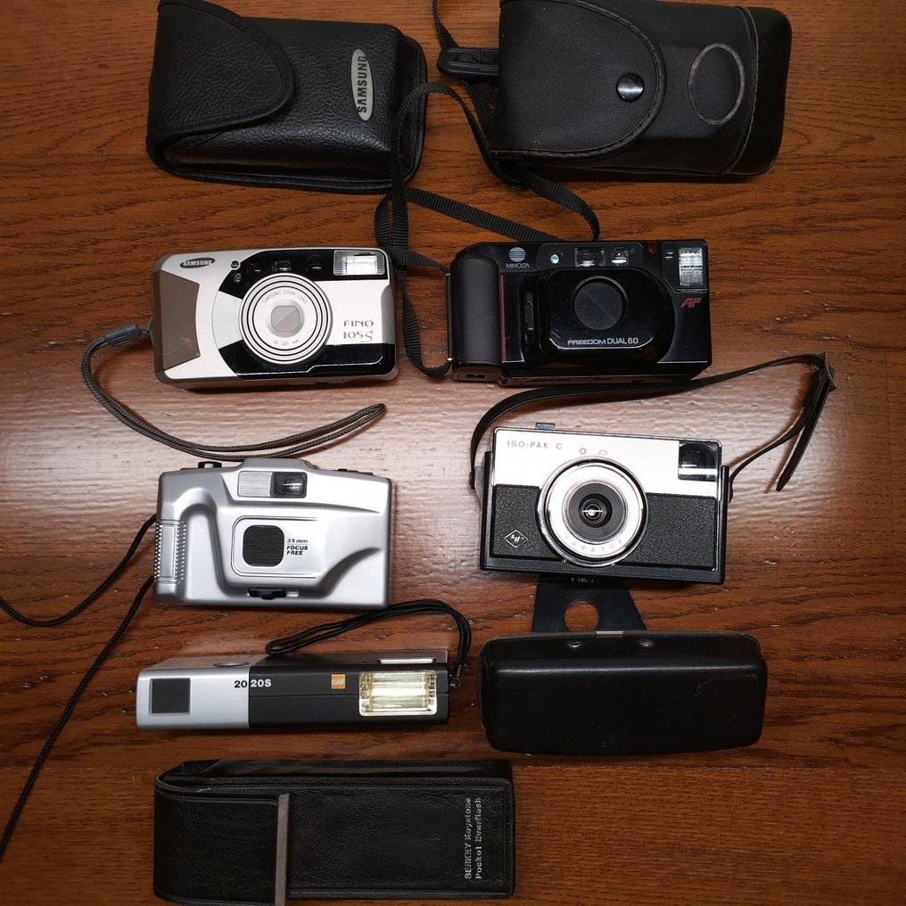 Samsung, GAF, Minolta Fino 105S, Freedom dual 60, 2020S, ISO-Pak C Analog kompaktkamera #1.0