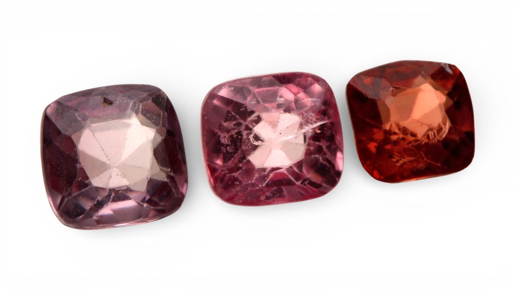 Senza prezzo di riserva - 3 pcs  Violetto, Rosa, Arancione, Marrone Spinello  - 2.32 ct - Instituto Gemólogico Español (IGE) #3.2