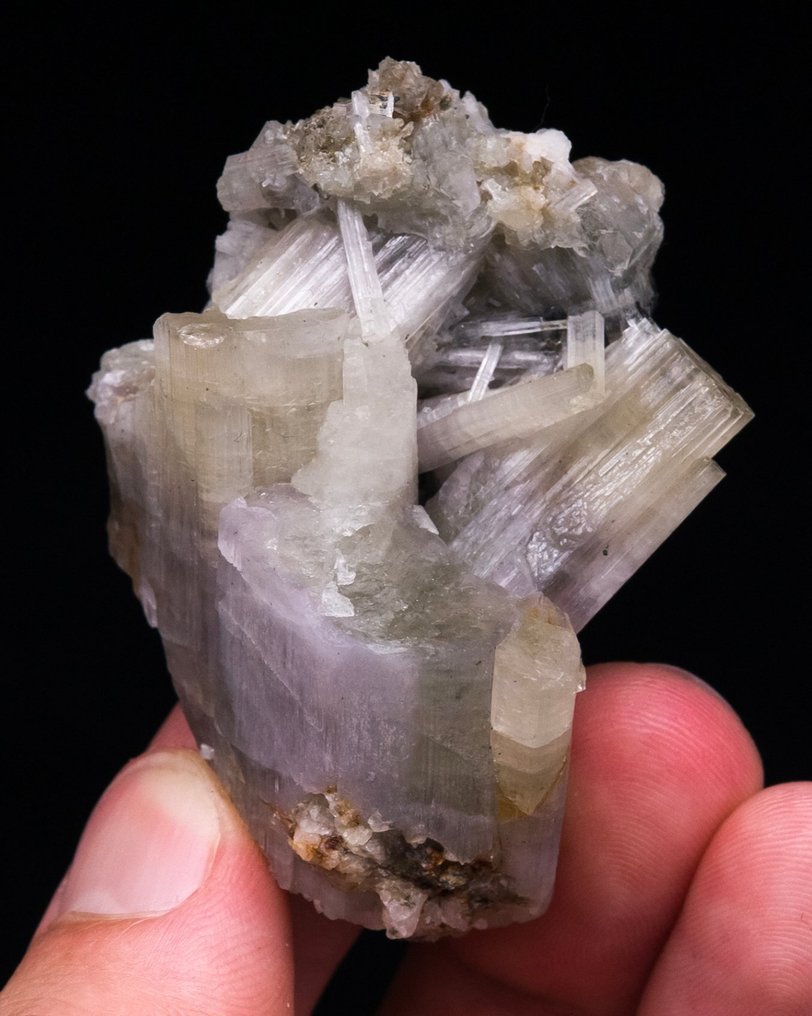 稀有风格 纤维状紫色磷灰石 水晶群 - 高度: 5.5 cm - 闊度: 4.1 cm- 50 g - (1) #3.2